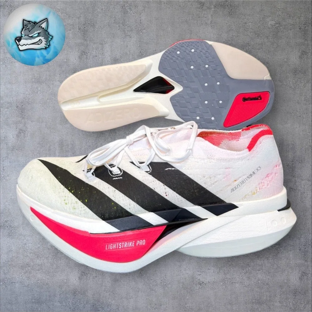 Adidas Adizero Prime X3 Strung Sneakers Mens 11.5 White Running Shoes JR2597 New
